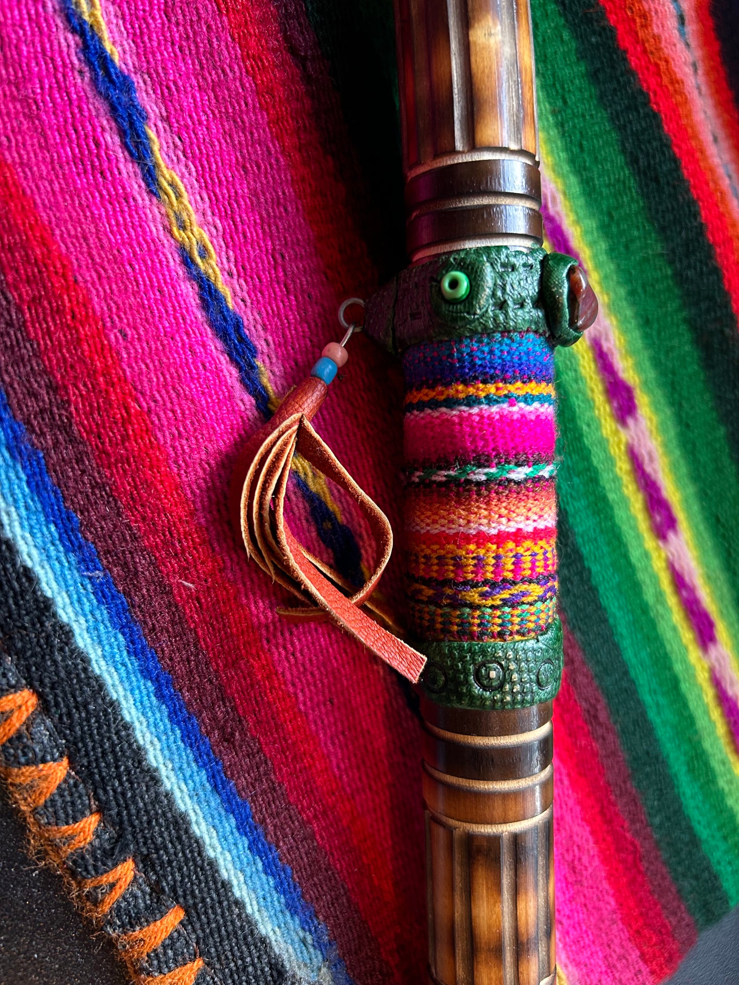 Tepi - Bone & Green Embelishment