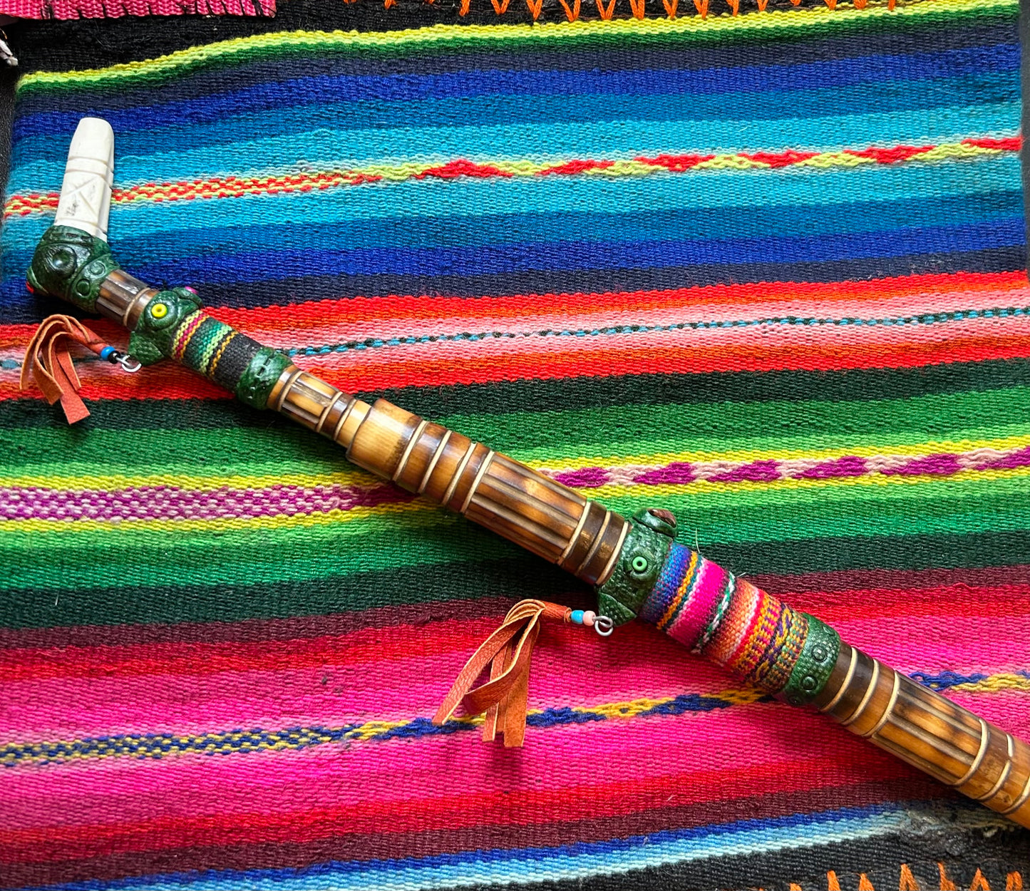 Tepi - Bone & Green Embelishment