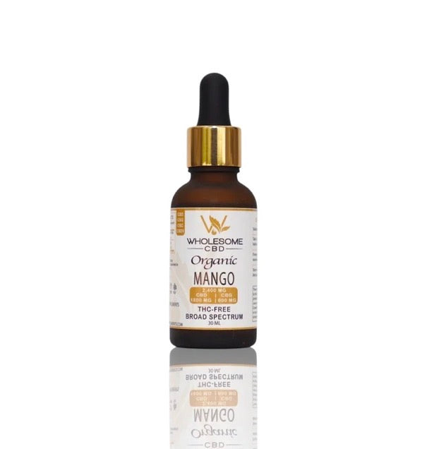 Wholesome Organic Mango CBD + CBG Tincture | 2,400mg | THC-Free