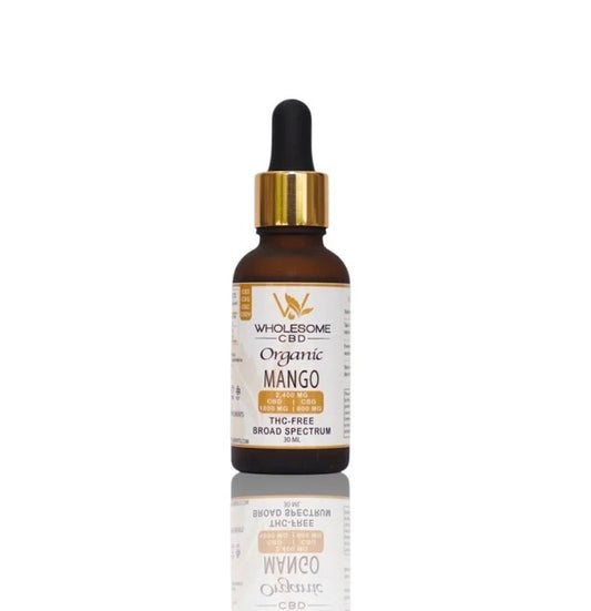 Wholesome Organic Mango CBD + CBG Tincture | 2,400mg | THC-Free